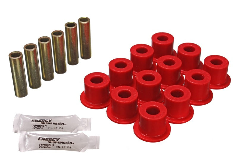 Energy Suspension 72-81 Scout II Red Front & Rear Leaf Spring Bushing Set 6.2102R