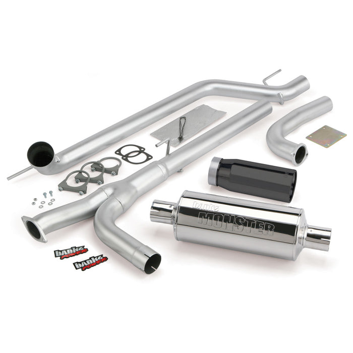 Banks Power 04-14 Compatible with Nissan 5.6L Titan (All) Monster Exhaust System SS Single Exhaust w/ Black Tip 48123-B