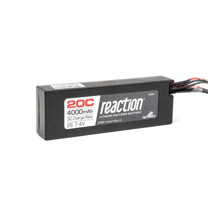 Dynamite Reaction 7.4V 4000mAh 2S 20C LiPo Hard Case EC3 DYN9001EC Car Batteries & Accessories