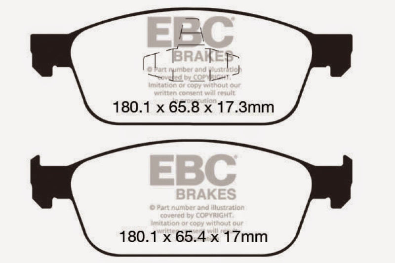 EBC 12+ Ford Focus 2.0 Turbo ST Ultimax2 Front Brake Pads UD1668