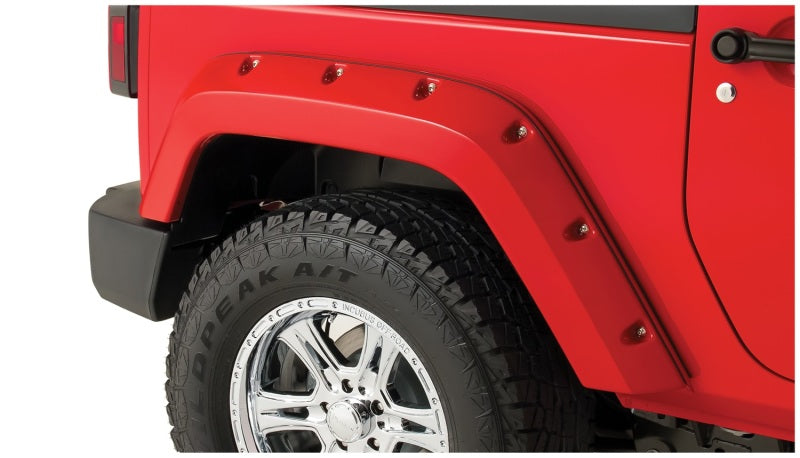 Bushwacker 07-18 compatible with Jeep Wrangler Pocket Style Flares 2pc Fits 2-Door Sport Utility Only Black 10078-02