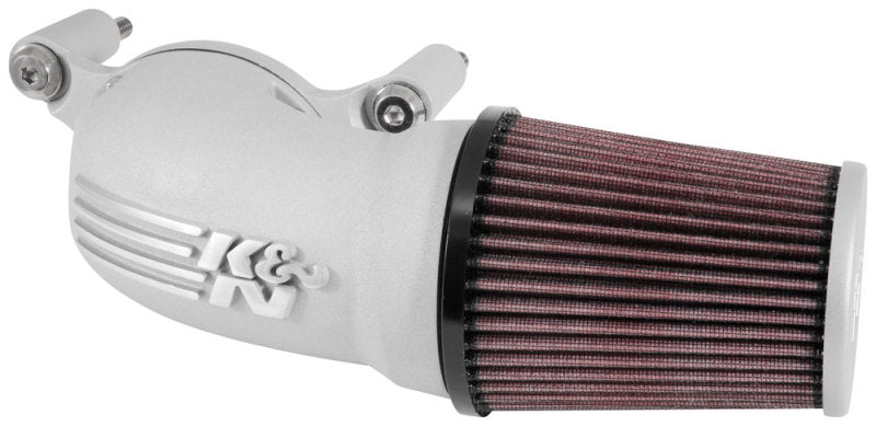 K&N 01-17 Harley Davidson Softail / Dyna FI Performance Air Intake System Silver 57-1137S