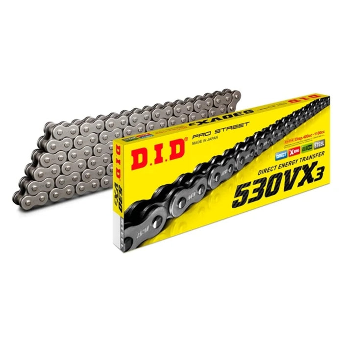 D.I.D 530VX3 Pro-Street X-Ring VX3 Series Chain Natural 114 Links 530VX3X114ZB