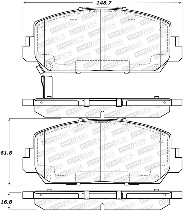 StopTech 13-18 Acura RDX Street Performance Front Brake Pads 308.1697