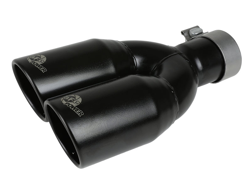 MACH Force-Xp 409 Stainless Steel Clamp-on Exhaust Tip 2.5in Inlet 3.5in Outlet Black 49T25374-B12