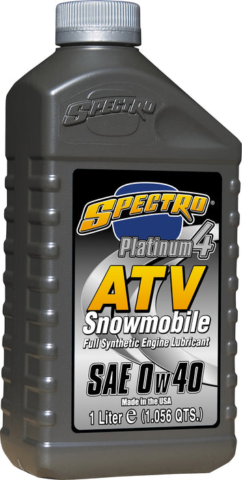 Spectro Oil L.SP4ATV04 Platinum 4 ATV/Snowmobile Full Synthetic 0w40, 1 Liter