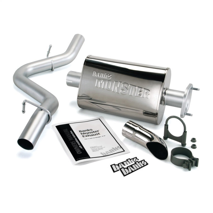 Banks Power 91-95 compatible with Jeep 4.0L Wrangler Monster Exhaust System SS Single Exhaust w/ Chrome Tip 51311