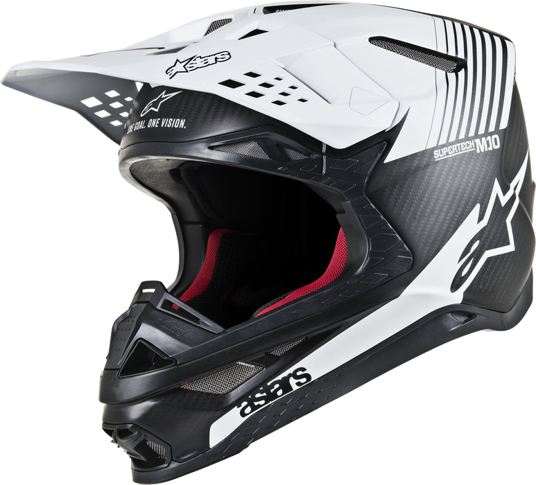 Alpinestars Unisex-Adult S.Tech M10 Dyno Helmet Matte Black/White Lg (Multi, one_size) - 8301119-1301-L