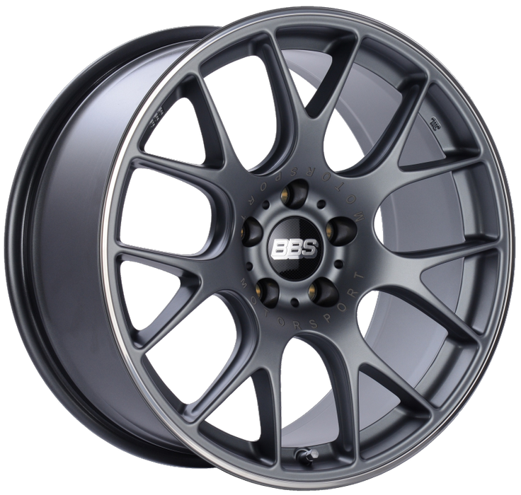 BBS CH-R 19x9.5 5x112 ET35 Satin Titanium Polished Rim Protector Wheel -82mm PFS/Clip Required CH131TIPO