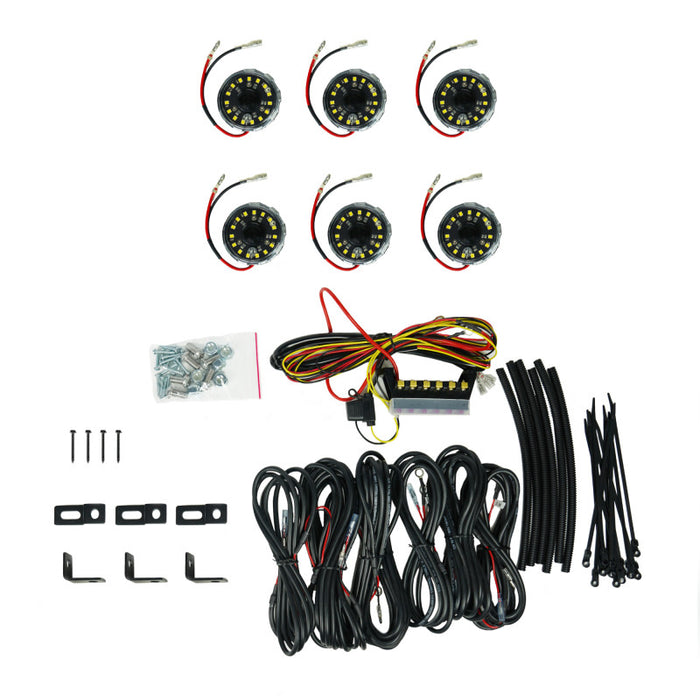 KC HiLiTES Cyclone V2 LED Rock Light 6-Light System Clear 5W Flood Beam 91040