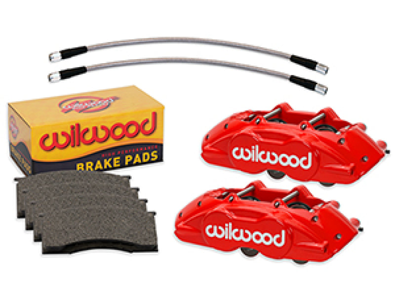 Wilwood 65-67 Ford Mustang D11 Calipers w/Pads and Lines Red 140-16799-R