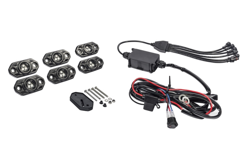 KC HiLiTES C-Series RGB LED Rock Light Kit (Incl. Wiring) Set of 6 339