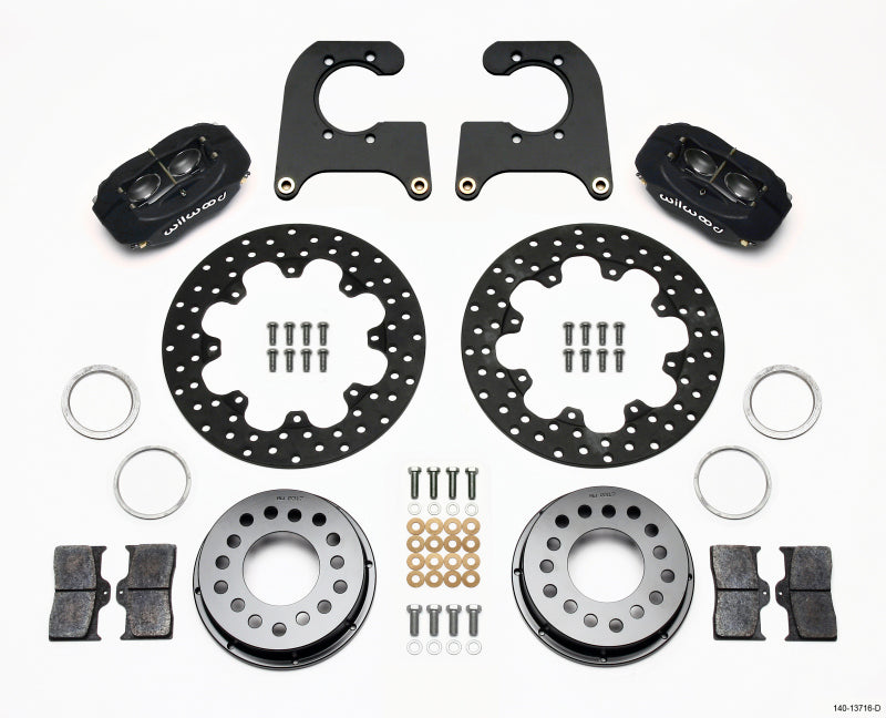 Wilwood Forged Dynalite Rear Drag Kit Drilled Rotor Ford 8.8 Special w/2.50in Offset-5 Lug 140-13716-D