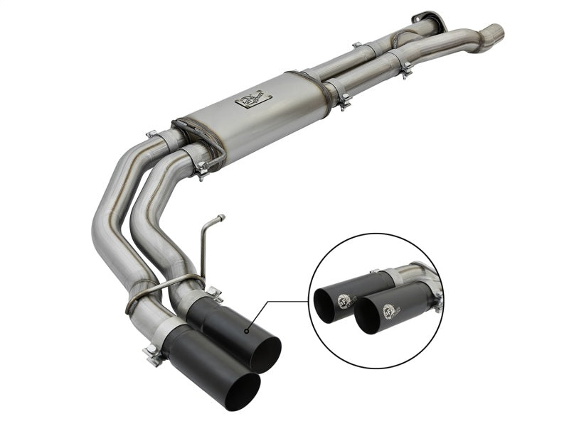 aFe POWER Rebel Series 3in 409 SS Cat Back Exhaust w/ Black Tips 17 Ford F-150 Raptor V6-3.5L 49-43091-B