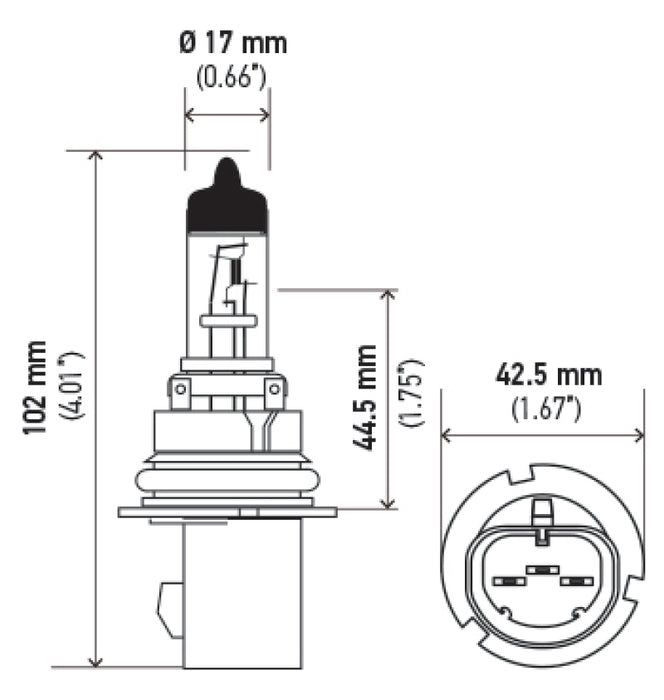 Hella 9007 HB5 12V 65/55W Halogen Bulb PX29t 9007