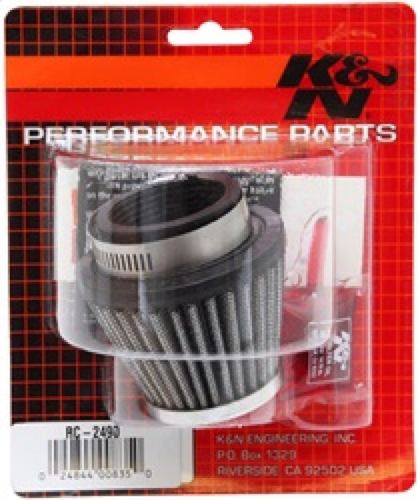 K&N Universal Chrome Filter Round Tapered 3in Base OD x 2in Top OD x 2.375in H RC-2490
