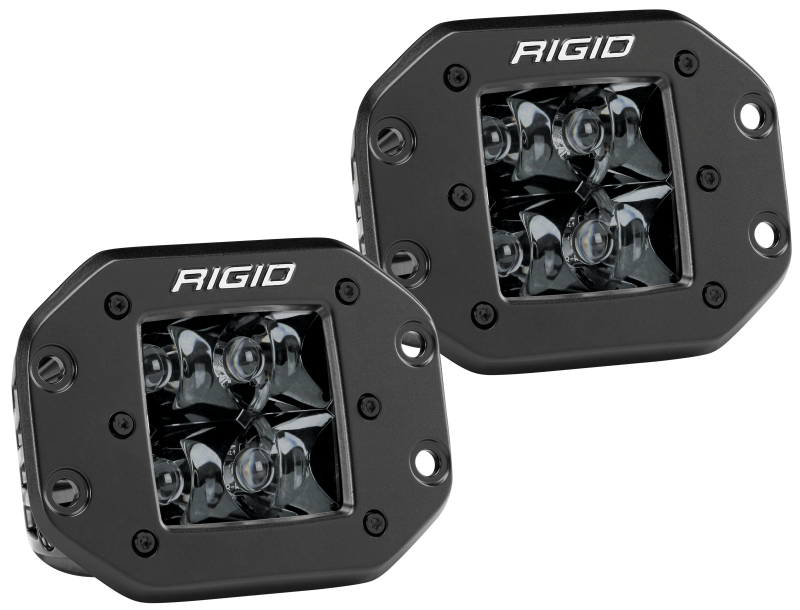 RIGID D2 Midnight Edition Flush Mount Spot Lights 212213BLK
