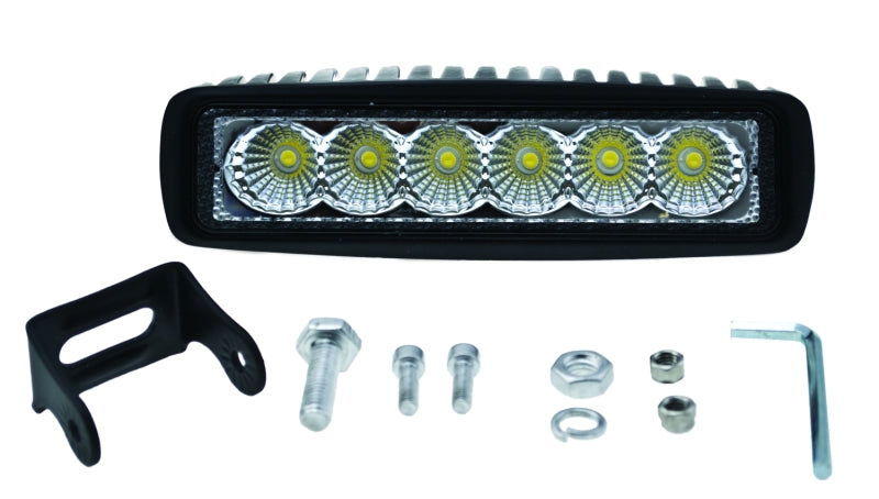 Hella Value Fit Mini 6in LED Light Bar Flood Beam Pedestal 357203001