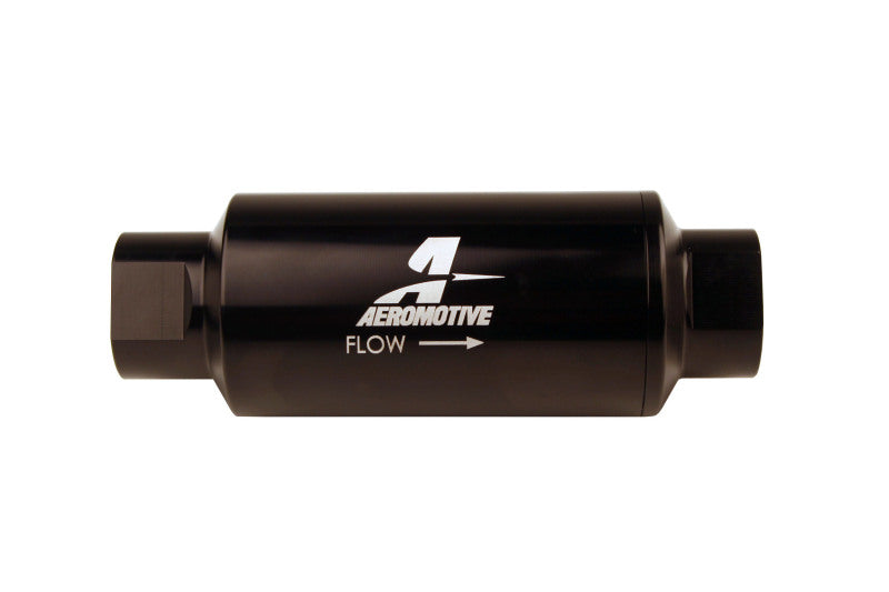 Aeromotive In-Line Filter 10AN 10 Micron Microglass Element Bright-Dip Black 2in OD 12350