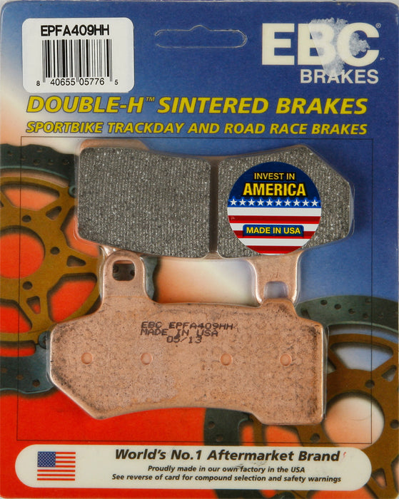 EBC Brakes EPFA409HH EPFA Double H Sintered Disc Brake Pad, Black, One-Size