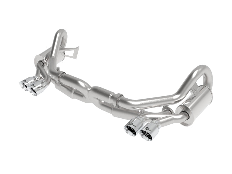 aFe MACHForce XP 12-16 Porsche 911 Carrera H6-3.8L SS-304 Cat-Back Exhaust w/ Polished Quad Tips 49-36406-1P