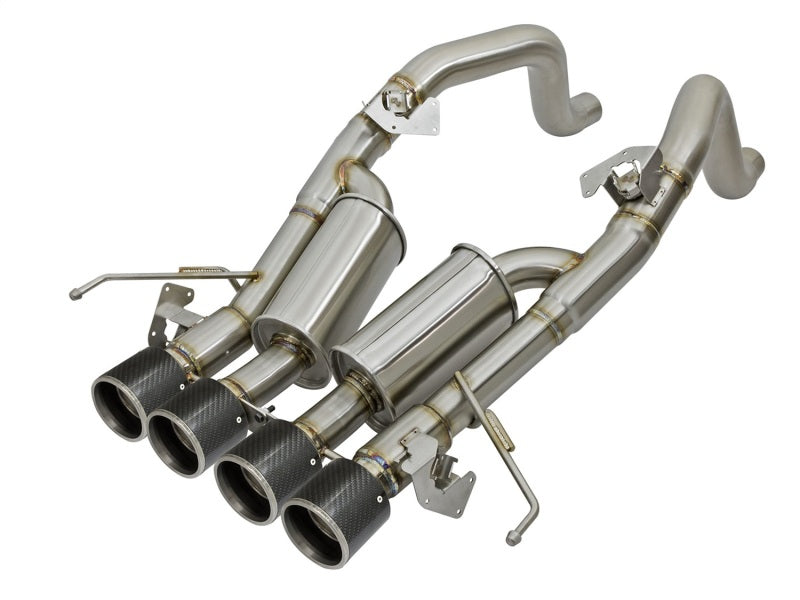 aFe MACHForce XP 3in -2 1/2in Axle Back SS Exhaust w/Carbon Fiber Tips 14-17 Chevy Corvette V8 6.2L 49-34056-C