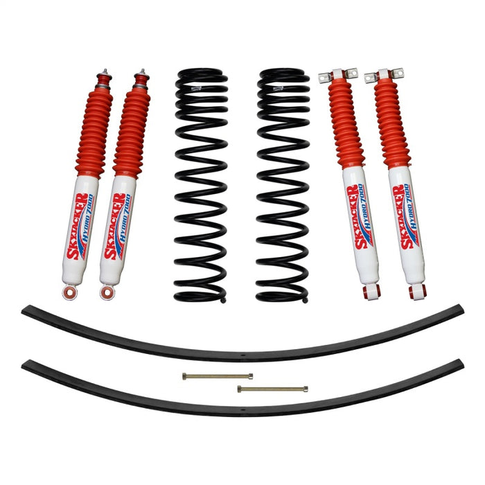 Skyjacker 84-01 XJ 3in FR Dual Rate Long Coil Suspension Kit w/ RR Add-A-Leafs/Hydro 7000 Shocks JC301BPHLT