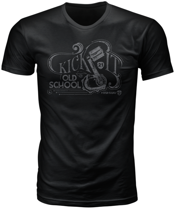 Highway 21 Men's Old School Tee (Black, Large)