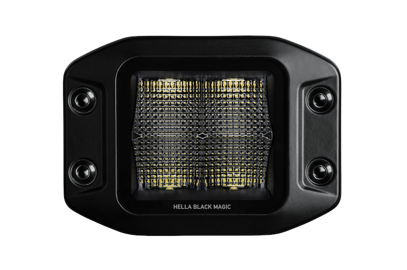 Hella Universal Black Magic 3.2in L.E.D. Cube Kit Flood Beam (Flush Mount) 358176831