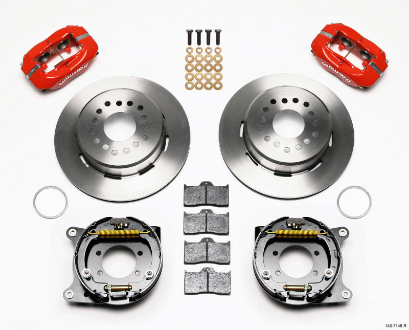 Wilwood Forged Dynalite P/S Park Brake Kit Red Ford 8.8 w/2.5in Offset-5 Lug 140-7146-R