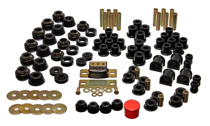 Energy Suspension 87-95 compatible with Jeep Wrangler YJ Black Hyper-Flex Master Bushing Set 2.18101G