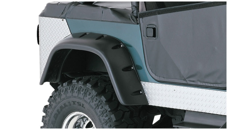 Bushwacker 59-83 compatible with Jeep CJ5 Cutout Style Flares 4pc Black 10910-07