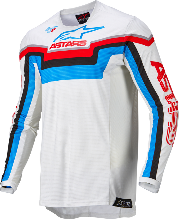 Alpinestars Techstar Quadro Jersey Off Wht/Blu Neo/Brt Red Md (3761122-2073-M)