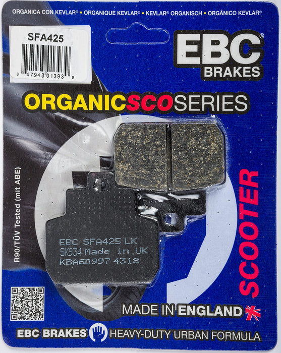 EBC Brakes SFA Organic Scooter Brake Pads Compatible for Piaggio MP3 250 2007-2012