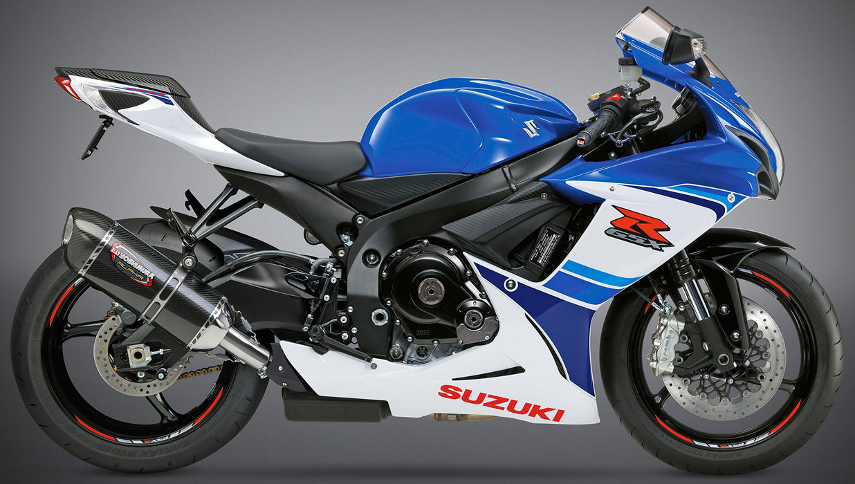 Yoshimura Alpha Slip-On Exhaust (Signature/Stainless Steel/Carbon Fiber/Carbon Fiber) Compatible with 11-19 Suzuki GSXR600