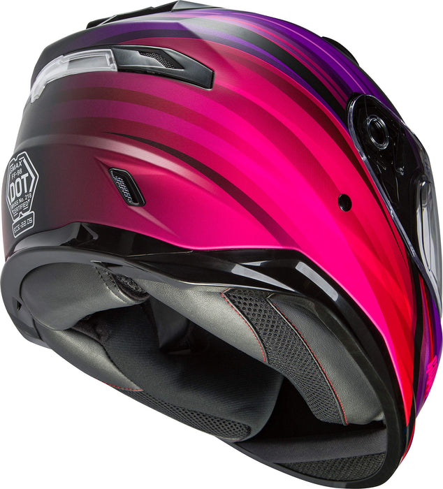 FF-98 Full-FACE Osmosis, Full-Face Motorcycle Helmet, DOT- and ECE- Approved for Street Riding and More (Matte Black/Purple/RED, Small)