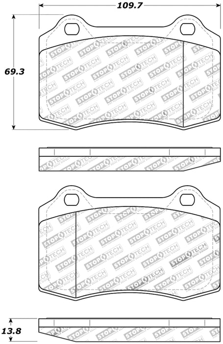 StopTech Street Touring 00-06 Jaguar S Typre R / XJ R / XJR-S Rear Brake Pads 308.05921