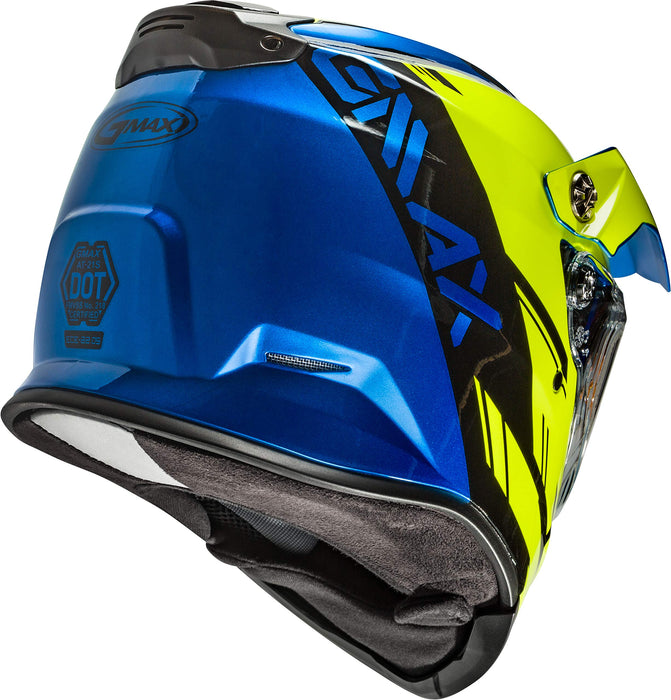 GMAX AT-21S Adventure Dual Lens Shield Snow Helmet (Blue/Hi-Vis/Black, X-Large)