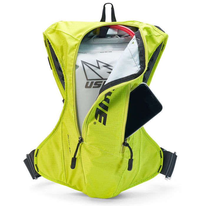 USWE Outlander Hydration Pack, Hydration Backpack with Water Bladder Included - Backpack for Cycling, MTB, Trail Running & More (4L, Yellow)