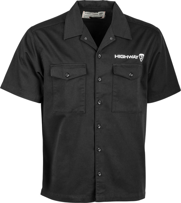 Highway 21 Men's Halliwell Work Shirt (Black, Medium)