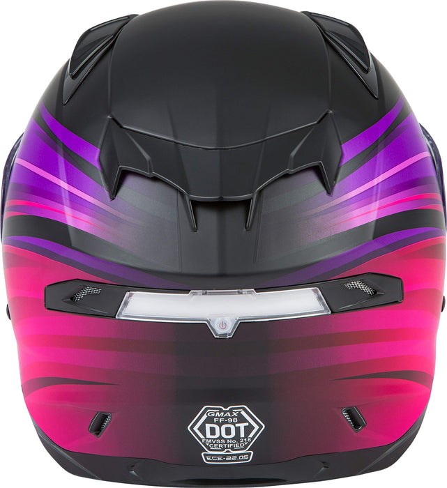 FF-98 Full-FACE Osmosis, Full-Face Motorcycle Helmet, DOT- and ECE- Approved for Street Riding and More (Matte Black/Purple/RED, Large)