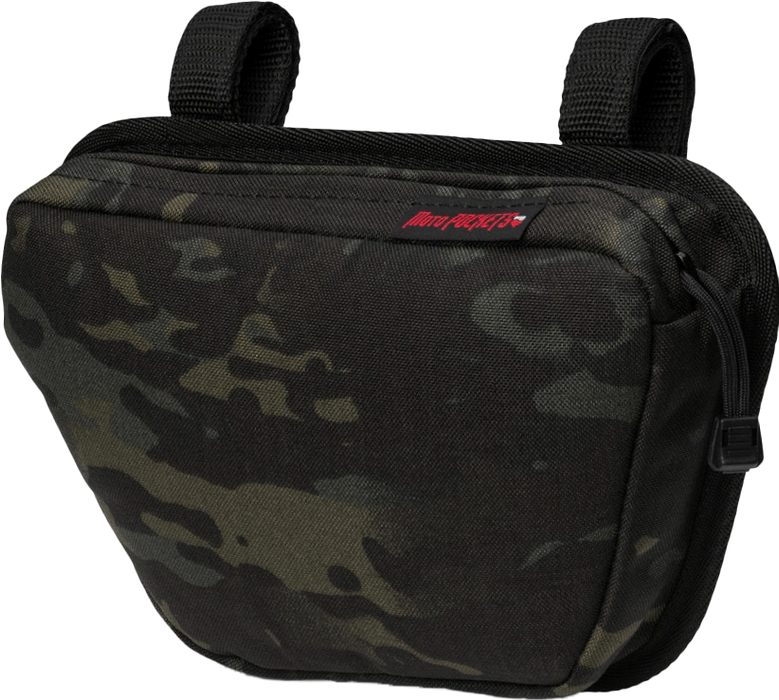 Moto Pockets Motorcycle T-BAR Handlebar Bag, Fits Harley Davidson, Double Lockable Zippers, Made In The USA!