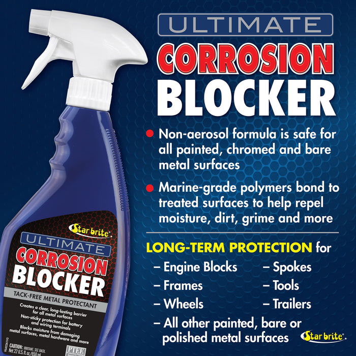 STAR BRITE Ultimate Corrosion Blocker Spray - Long-lasting Protection for Metal from Moisture, Salt & Rust - Ideal for Auto, Motorcycle, Boat, ATV, Tools & Electronics Non-Conductive Formula (95422)