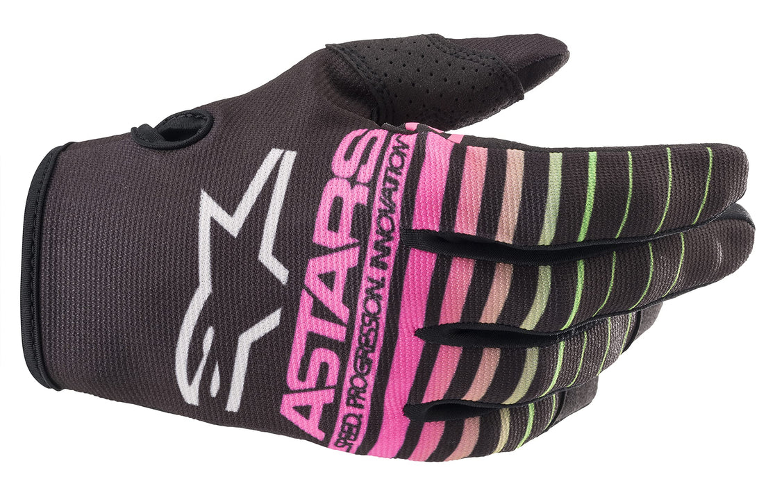 Alpinestars Youth Radar Gloves Black/Green Neon/Pink Fluo Sm (3541822-1669-S)