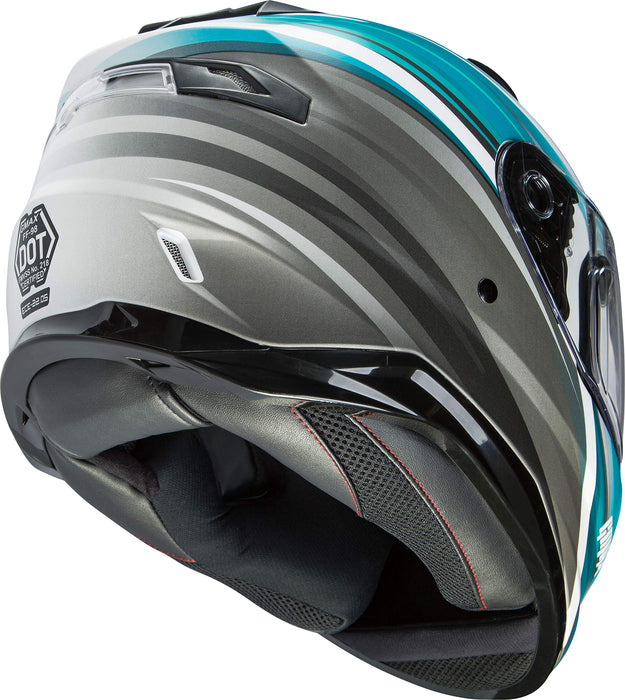 FF-98 Full-FACE Osmosis, Full-Face Motorcycle Helmet, DOT- and ECE- Approved for Street Riding and More (Matte White/Teal/Grey, X-Small)