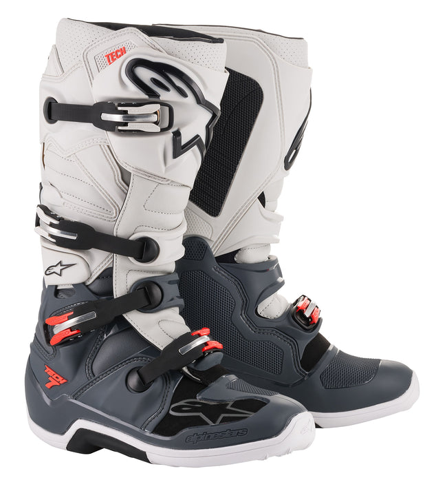 Alpinestars Unisex-Adult Tech 7 Boots Darkgry/Lghtgry/Red (Multi, 11)