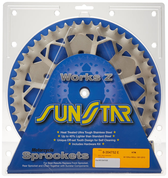 Sunstar 8-354752E E-Nickel Works Z Stainless Steel Sprocket