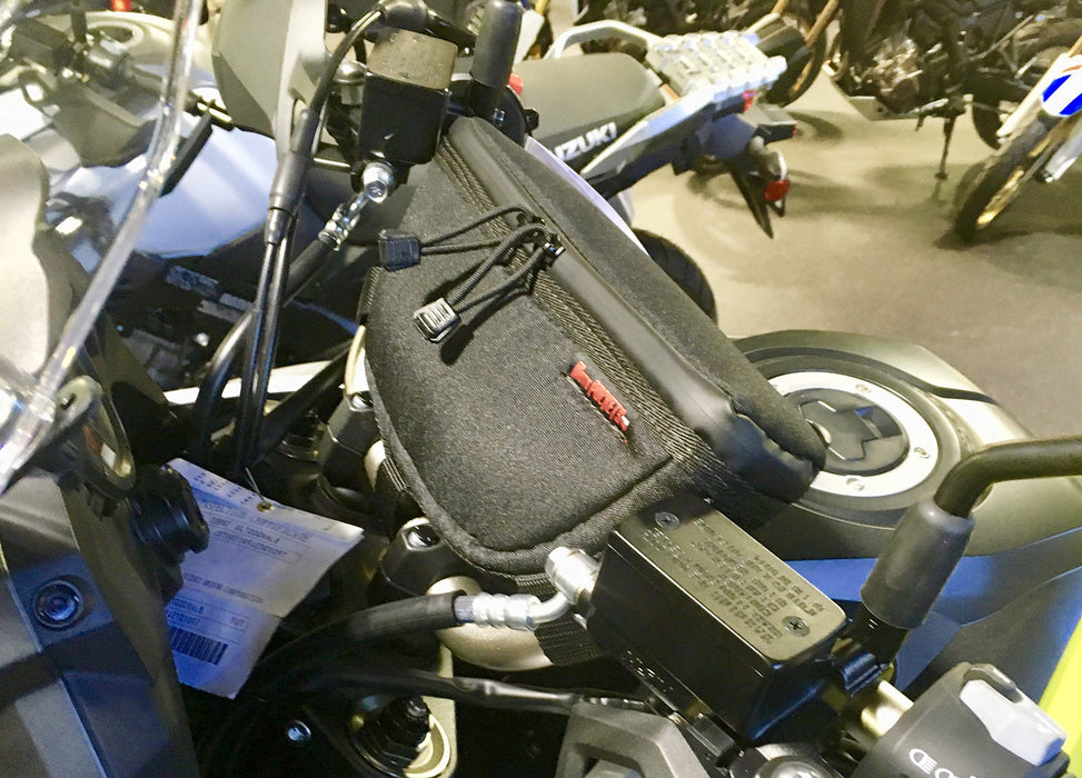 Moto Pockets Adventure Motorcycle 11" Handlebar Bag. Made in the USA of 1000 Denier Nylon, Double Glove Friendly Zipper Pulls,