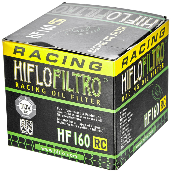 HiFloFiltro HF160RC Black RC High Performance Premium Oil Filter, Single