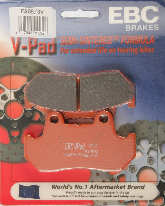 EBC Brakes Semi-Sintered V Brake Pads Compatible for Honda CBR1000F Hurricane 1988